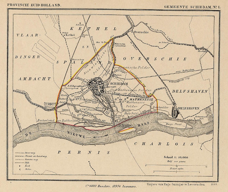 afbeelding van Kuyperkaart Gemeente Schiedam van Kuyper (Kuijper)