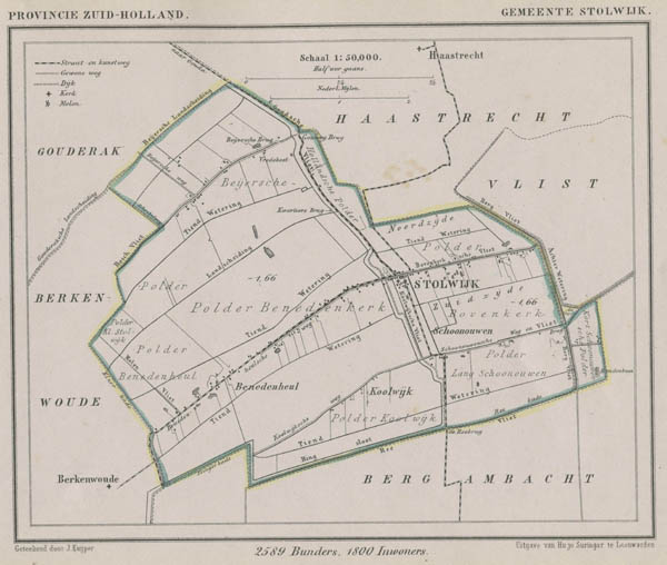 afbeelding van Kuyperkaart Gemeente Stolwijk van Kuyper (Kuijper)