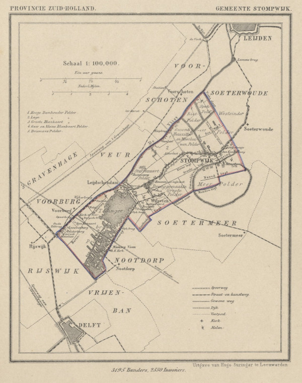 afbeelding van Kuyperkaart Gemeente Stompwijk van Kuyper (Kuijper)