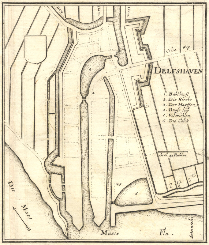 afbeelding van plattegrond Delfshaven van Merian (Rotterdam)