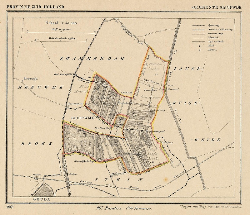 afbeelding van Kuyperkaart Gemeente Sluipwijk van Kuyper (Kuijper)