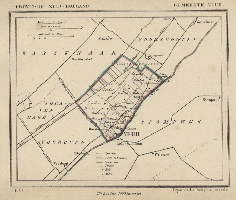 afbeelding van Kuyperkaart Gemeente Veur van Kuyper (Kuijper)