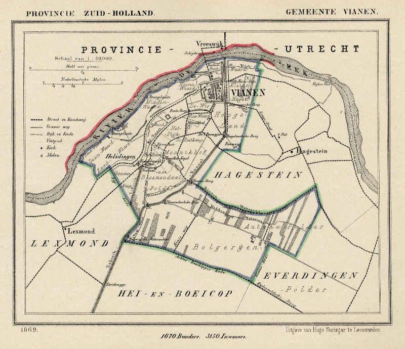 afbeelding van Kuyperkaart Gemeente Vianen van Kuyper (Kuijper)