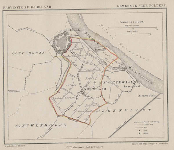 afbeelding van Kuyperkaart Gemeente Vier Polders van Kuyper (Kuijper)