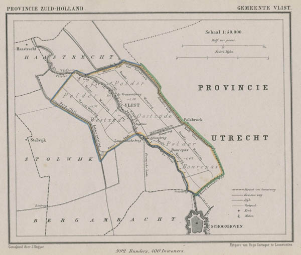 afbeelding van Kuyperkaart Gemeente Vlist van Kuyper (Kuijper)