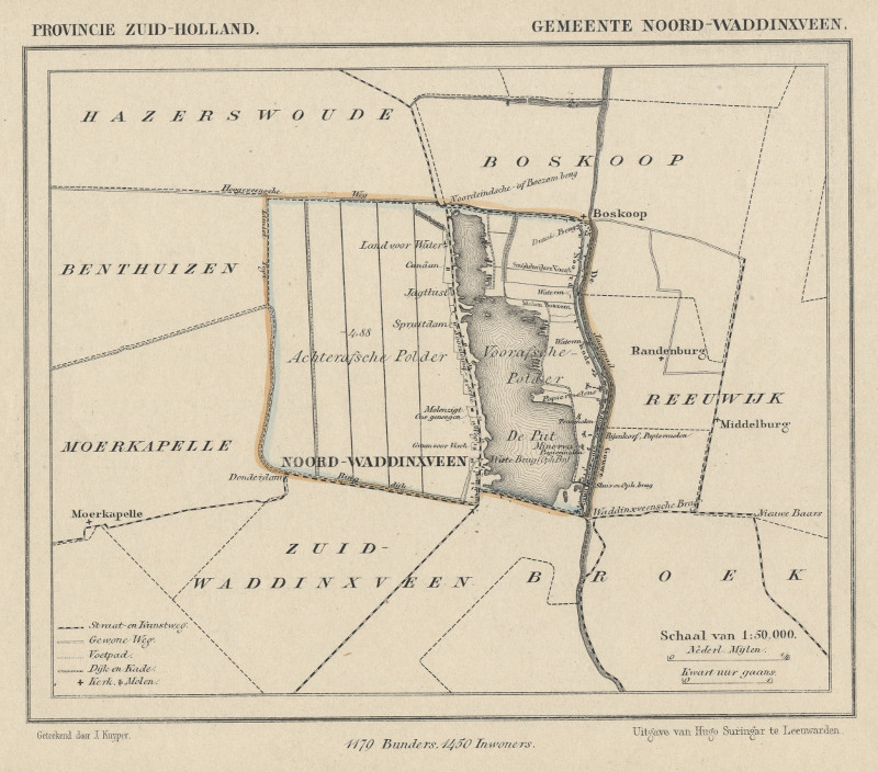 afbeelding van Kuyperkaart Gemeente Noord Waddinxveen van Kuyper (Kuijper)