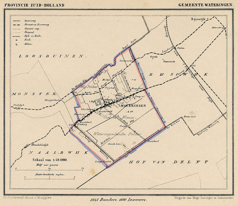 afbeelding van Kuyperkaart Gemeente Wateringen van Kuyper (Kuijper)