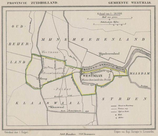 afbeelding van Kuyperkaart Gemeente Westmaas van Kuyper (Kuijper)