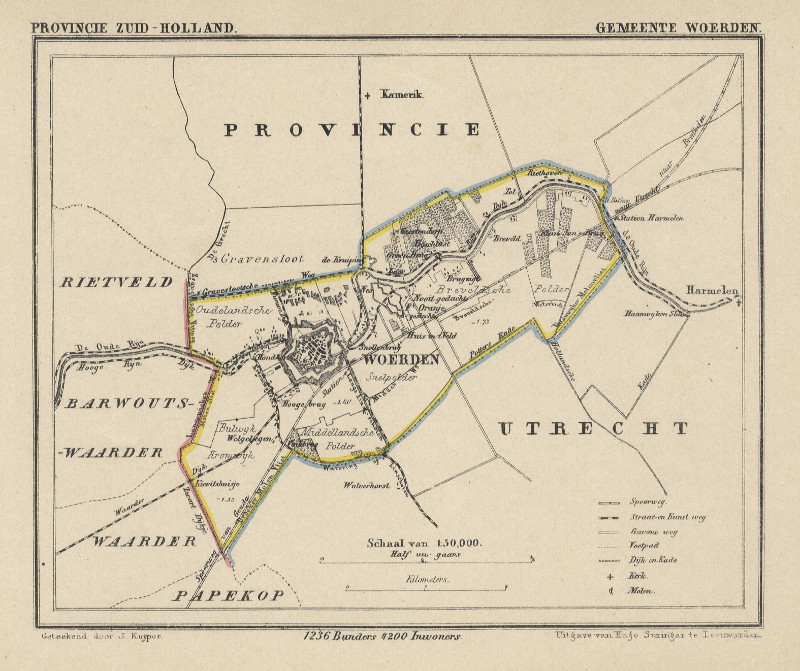 afbeelding van Kuyperkaart Gemeente Woerden van Kuyper (Kuijper)