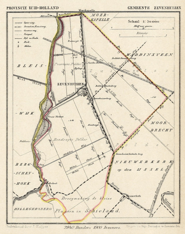 afbeelding van Kuyperkaart Gemeente Zevenhuizen van Kuyper (Kuijper)