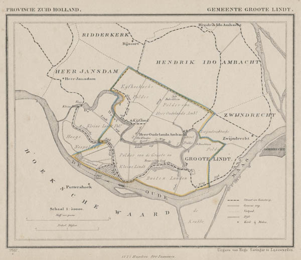 afbeelding van Kuyperkaart Gemeente Groote Lindt van Kuyper (Kuijper)