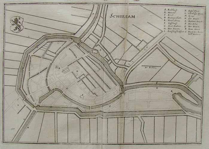 afbeelding van plattegrond Schiedam van Merian (Schiedam)