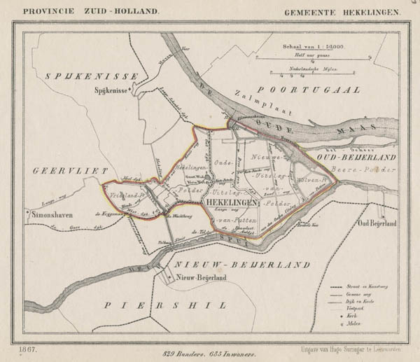 afbeelding van Kuyperkaart Gemeente Hekelingen van Kuyper (Kuijper)