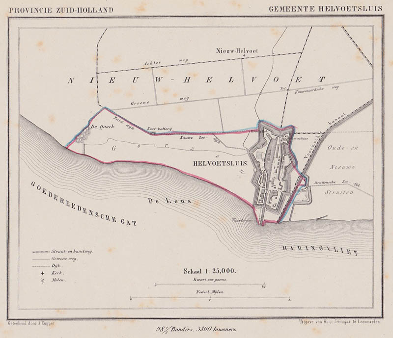 afbeelding van Kuyperkaart Gemeente Helvoetsluis (Hellevoetsluis) van Kuyper (Kuijper)