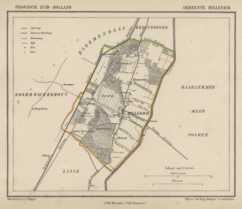 afbeelding van Kuyperkaart Gemeente Hillegom van Kuyper (Kuijper)