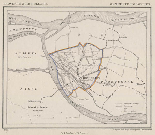 afbeelding van Kuyperkaart Gemeente Hoogvliet van Kuyper (Kuijper)