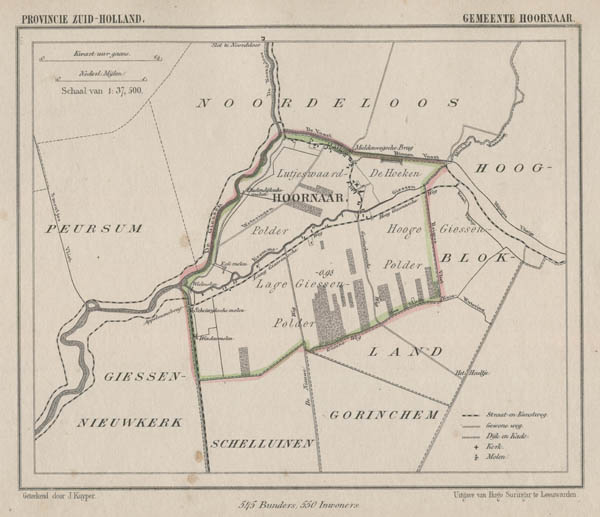 afbeelding van Kuyperkaart Gemeente Hoornaar van Kuyper (Kuijper)