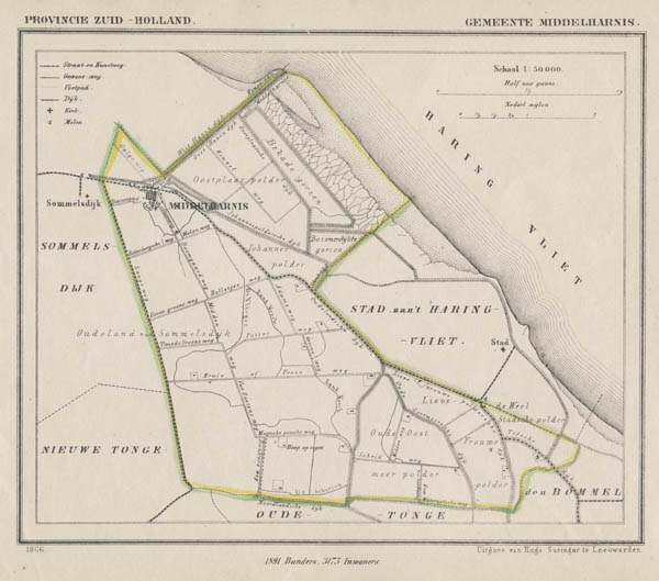 afbeelding van Kuyperkaart Gemeente Middelharnis van Kuyper (Kuijper)