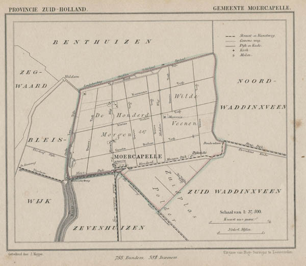 afbeelding van Kuyperkaart Gemeente Moercapelle van Kuyper (Kuijper)