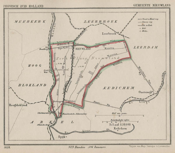 afbeelding van Kuyperkaart Gemeente Nieuwland van Kuyper (Kuijper)