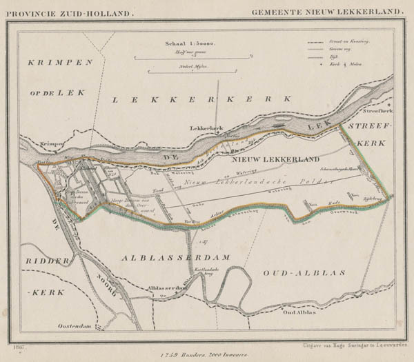 afbeelding van Kuyperkaart Gemeente Nieuw Lekkerland van Kuyper (Kuijper)