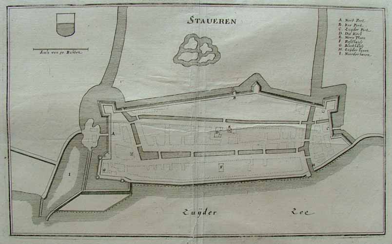 afbeelding van plattegrond Staveren van Merian (Stavoren)