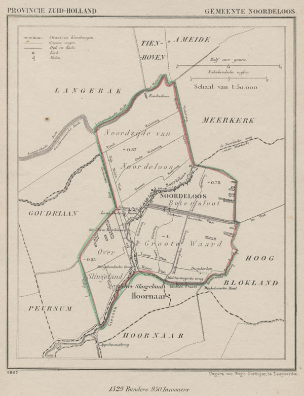 afbeelding van Kuyperkaart Gemeente Noordeloos van Kuyper (Kuijper)