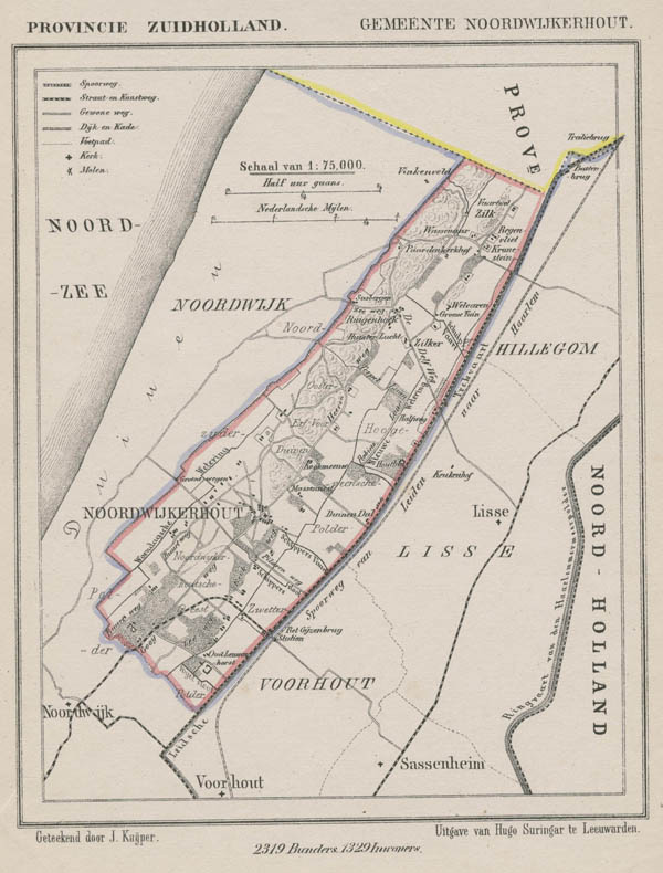 afbeelding van Kuyperkaart Gemeente Noordwijkerhout van Kuyper (Kuijper)