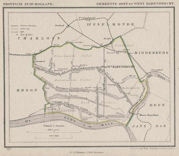 afbeelding van Kuyperkaart Gemeente Oost en West Barendrecht van Kuyper (Kuijper)