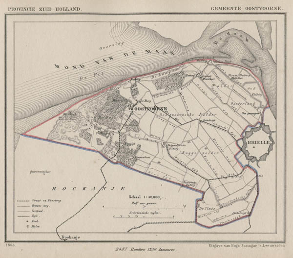 afbeelding van Kuyperkaart Gemeente Oostvorne van Kuyper (Kuijper)