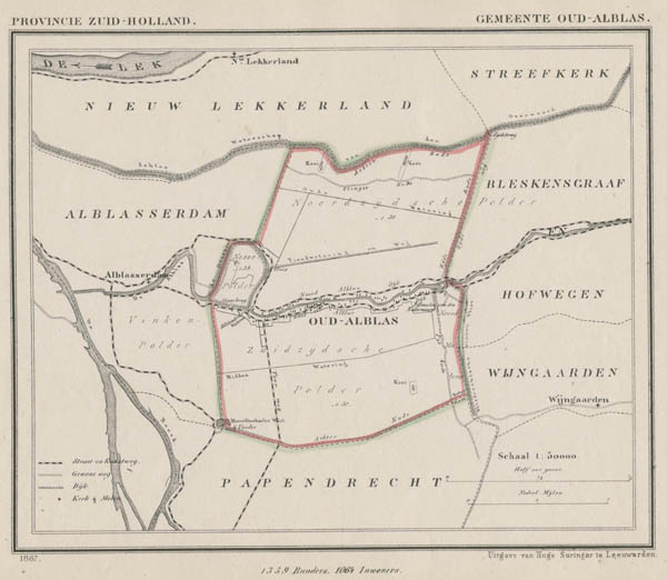 afbeelding van Kuyperkaart Gemeente Oud Alblas van Kuyper (Kuijper)