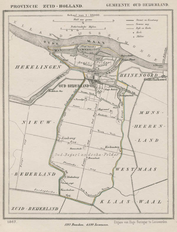 afbeelding van Kuyperkaart Gemeente Oud -Beijerland van Kuyper (Kuijper)