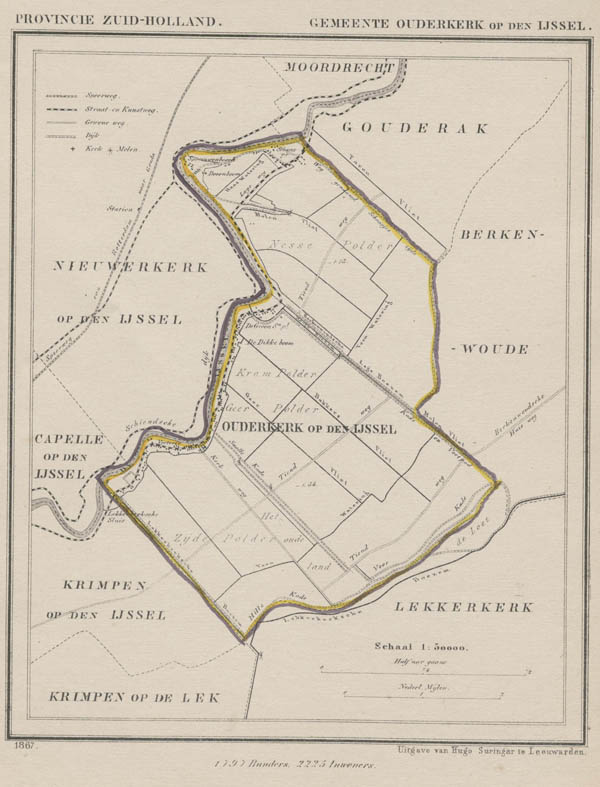 afbeelding van Kuyperkaart Gemeente Ouderkerk op den IJssel (Ouderkerk aan den IJssel) van Kuyper (Kuijper)