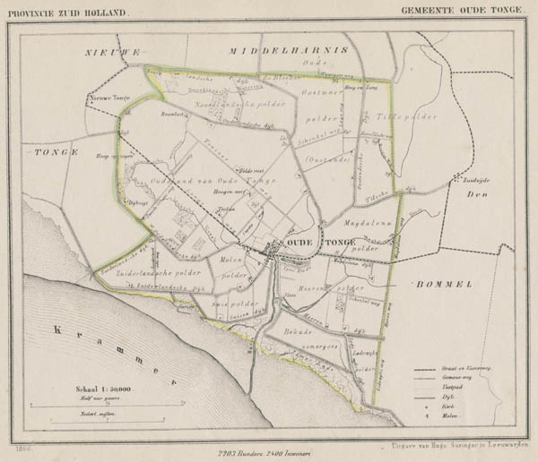 afbeelding van Kuyperkaart Gemeente Oude Tonge van Kuyper (Kuijper)