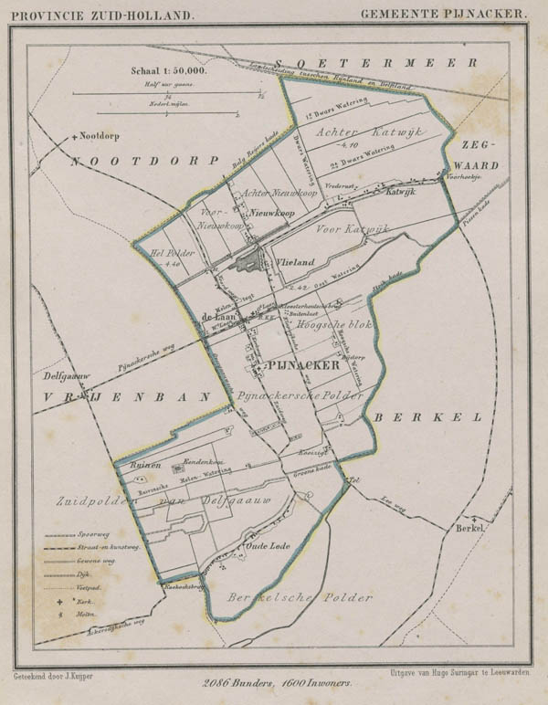 afbeelding van Kuyperkaart Gemeente Pijnacker van Kuyper (Kuijper)