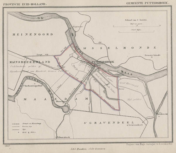 afbeelding van Kuyperkaart Gemeente Puttershoek van Kuyper (Kuijper)