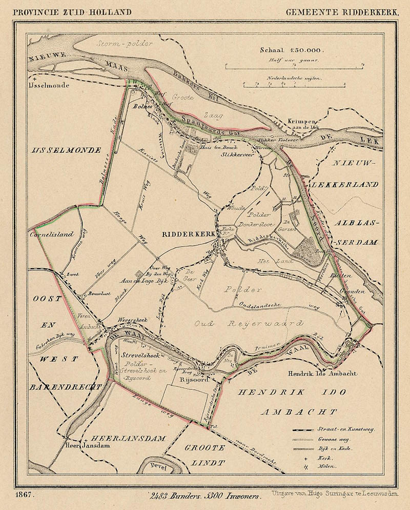 afbeelding van Kuyperkaart Gemeente Ridderkerk van Kuyper (Kuijper)