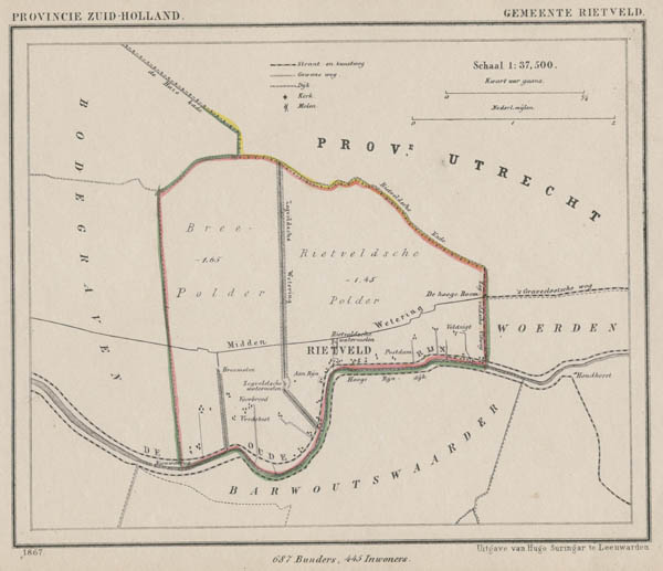 afbeelding van Kuyperkaart Gemeente Rietveld van Kuyper (Kuijper)