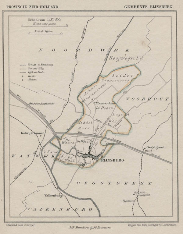 afbeelding van Kuyperkaart Gemeente Rijnsburg van Kuyper (Kuijper)