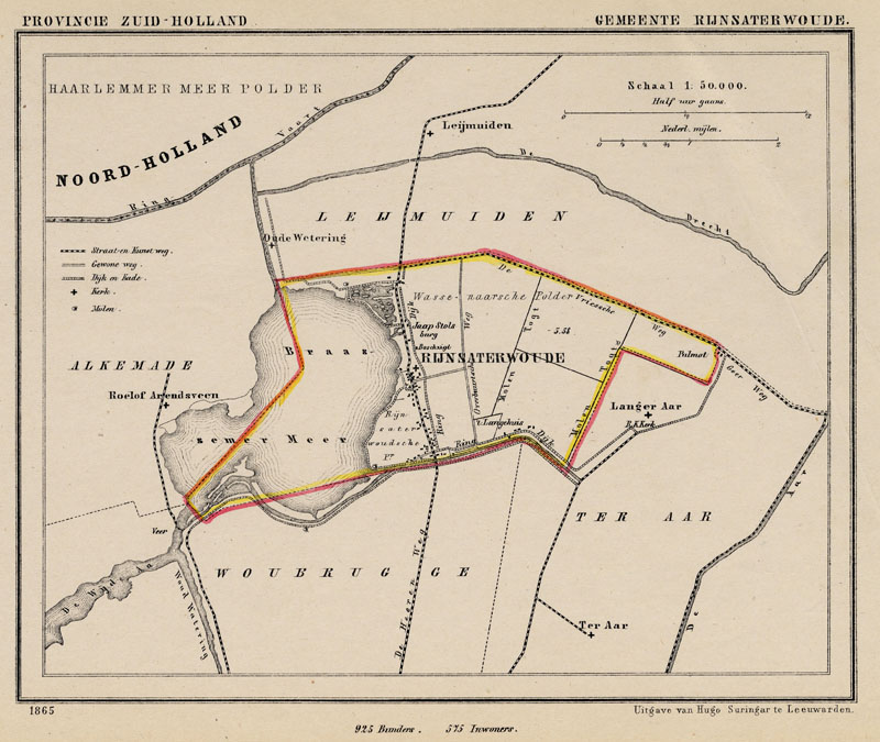 afbeelding van Kuyperkaart Gemeente Rijnsaterwoude van Kuyper (Kuijper)