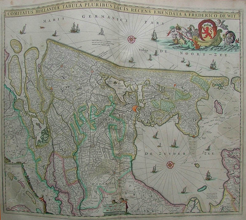 afbeelding van kaart Comitatus Hollandiae Tabula Pluribus Locis Recens Emendata van Frederik de Wit