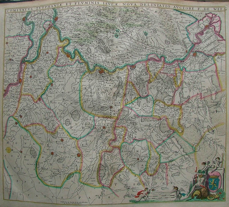 afbeelding van kaart Comitatus Zutphania et Fluminis Isulae Nova delineatio van Frederik de Wit (Overijssel)