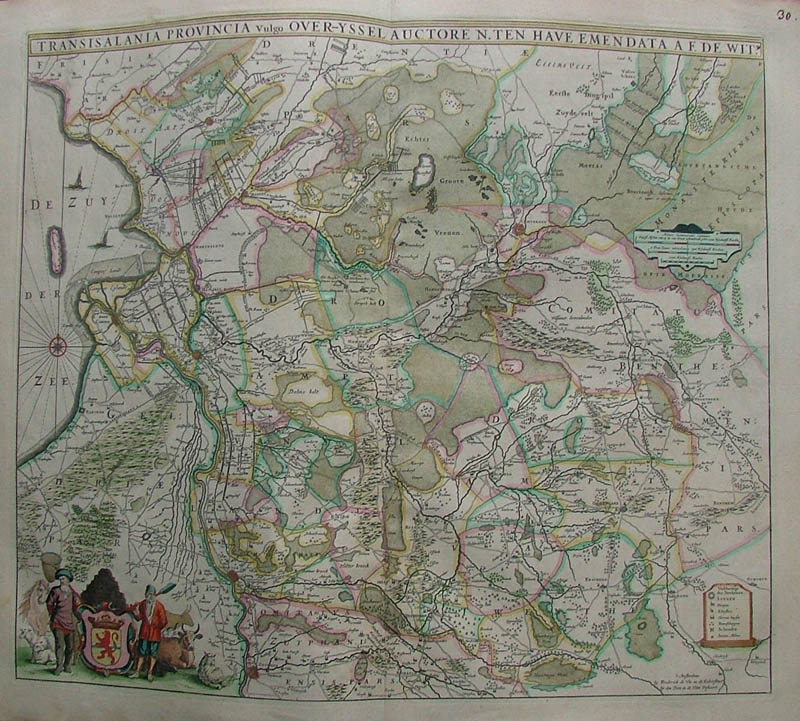 afbeelding van kaart Transisalania Provincia Vulgo Over-Yssel Auctore N. ten Have Emendata a F. de Wit van Frederik de Wit