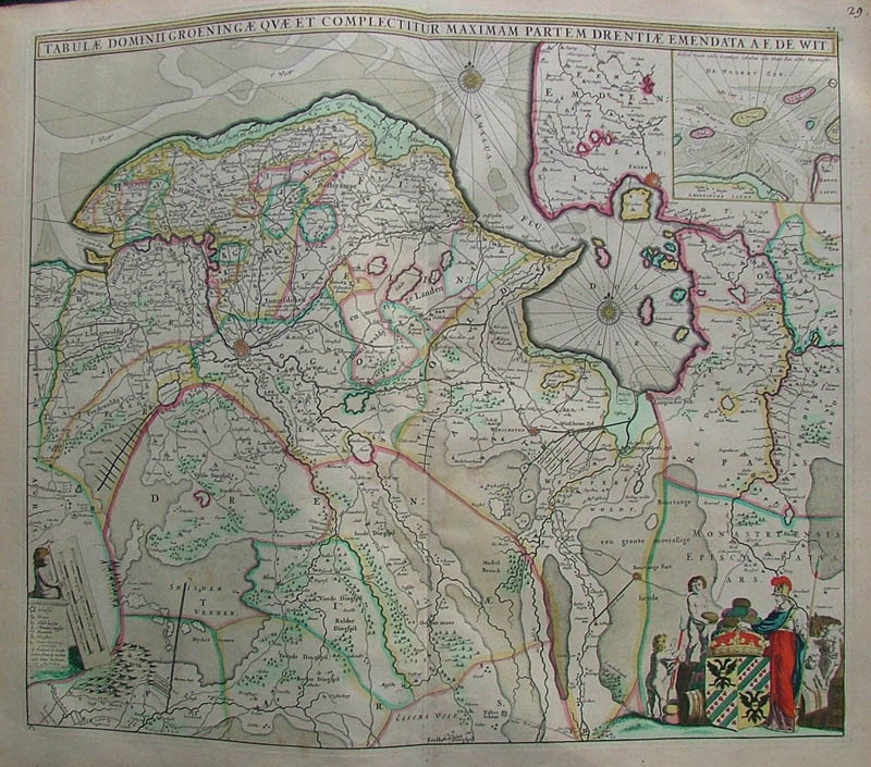 afbeelding van kaart Tabulae Dominii Groeningae quae et Complectitur Maximam Partem Drentiae Emendata A.F. De Wit van Frederik de Wit (Drenthe)
