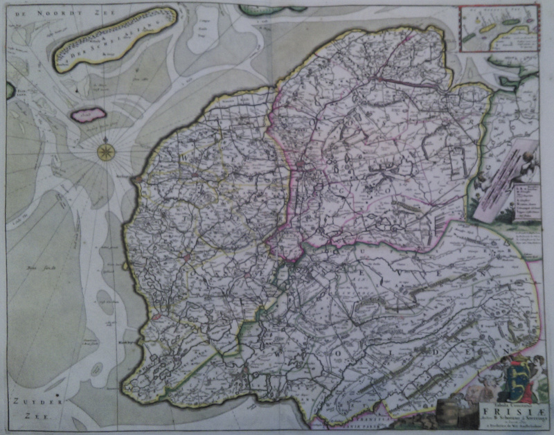 afbeelding van kaart Tabula Comitatus Frisiae Auctore B: Schotano á Sterringa in lucem edita a Frederico de Wit Amstelod van Frederik de Wit
