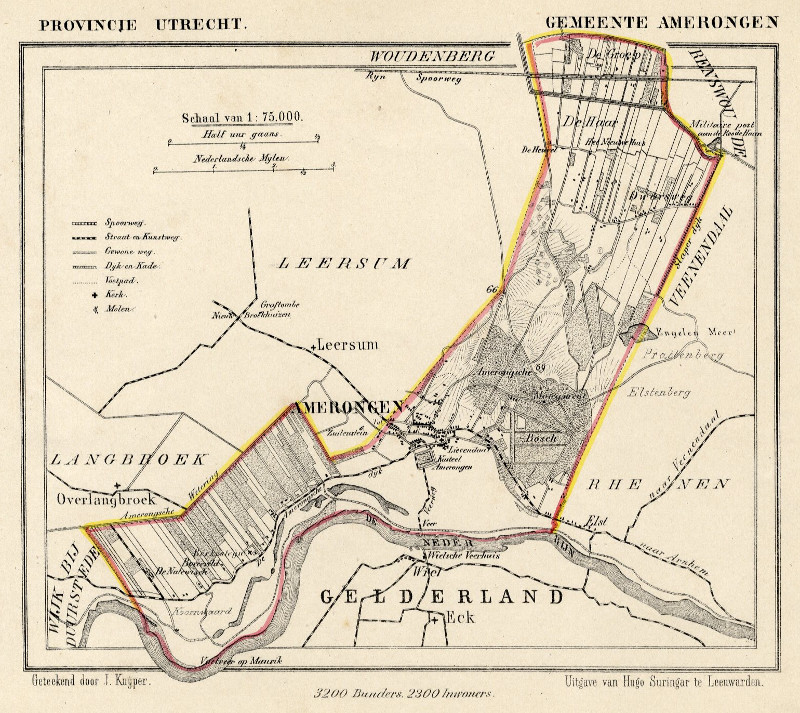 afbeelding van Kuyperkaart Gemeente Amerongen van Kuyper (Kuijper)