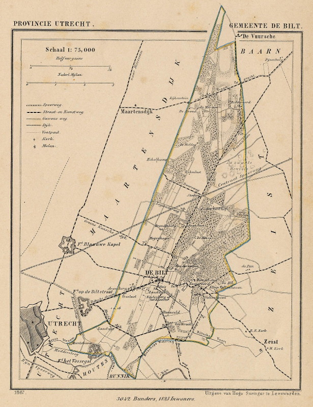 afbeelding van Kuyperkaart Gemeente De Bilt van Kuyper (Kuijper)