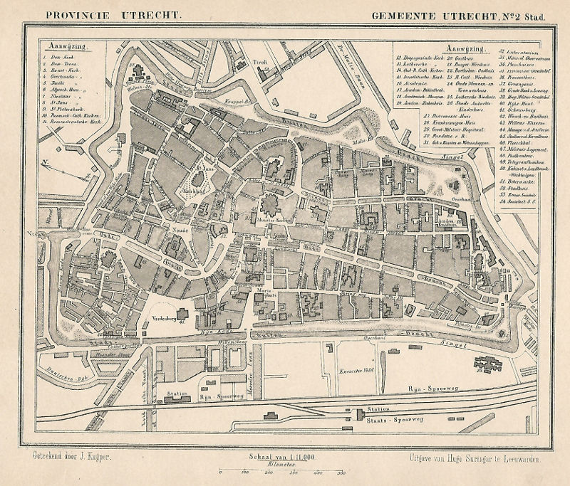 afbeelding van Kuyperkaart Gemeente Utrecht No. 2 Stad van Kuyper (Kuijper)