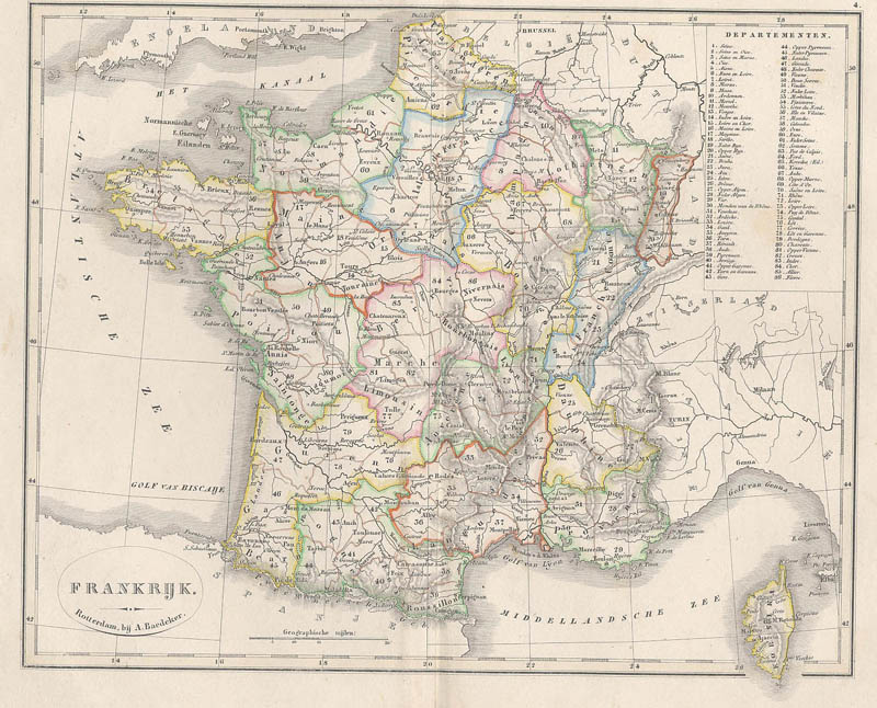 afbeelding van kaart Frankrijk van A. Baedeker, Rotterdam