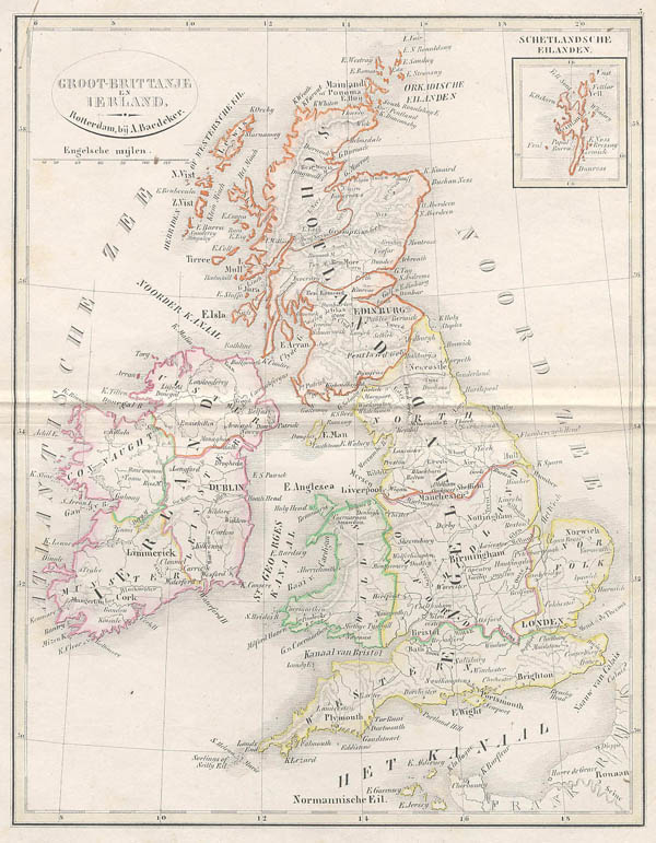 afbeelding van kaart Groot-Brittanje en Ierland van A. Baedeker, Rotterdam